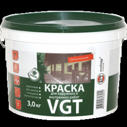 Краска для наруж. и внутр. работ ВД-АК-1180 VGT белоснежная 1,5кг