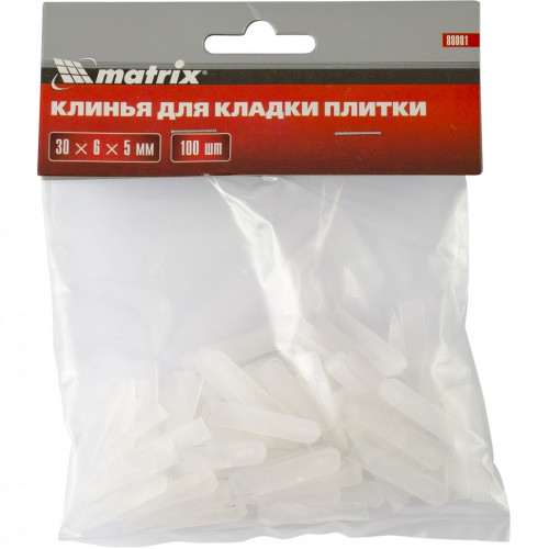 Клинья для кладки плитки Matrix 30*6*5мм 100 шт