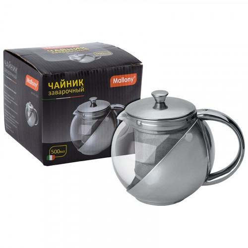 Чайник заварочный стекло нерж.сталь Menta-500 Mallony 500мл