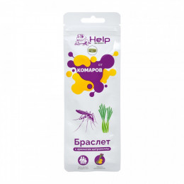 Браслет от комаров, микрофибра, дисплей-бокс,HELP  230х18х1 мм