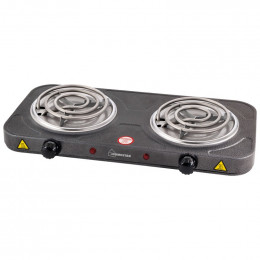 Электроплитка HomeStar HS-1105, 2 конфорки, спираль (ТЭН) 1кВт+1кВт, 3584
