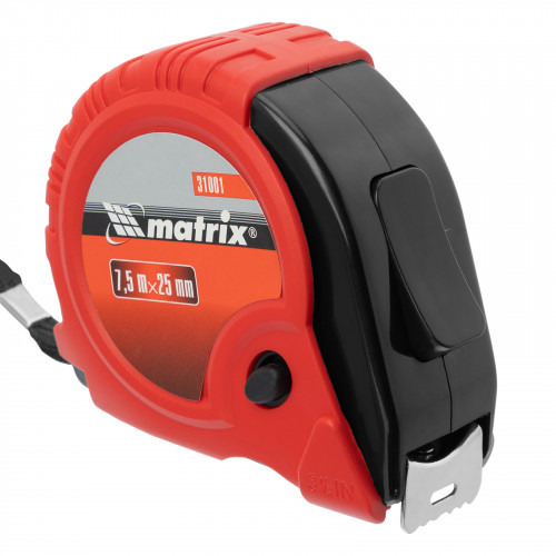 Рулетка Rubber обрезин. корпус Matrix 7,5м*25мм