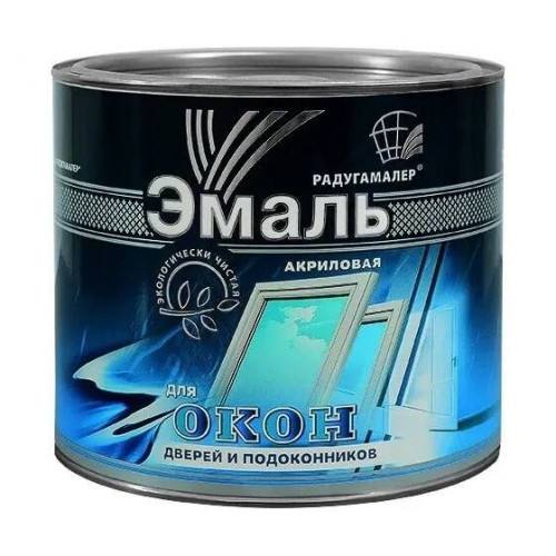 Эмаль акриловая для окон дверей полу глянецевая белая 9кг