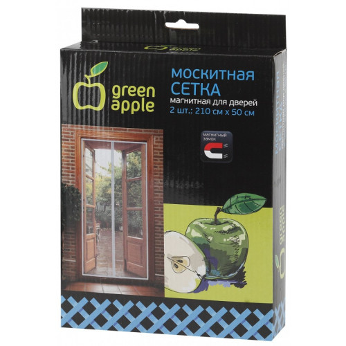 Сетка антимоскит. д/двери Green Apple магнитная 2шт