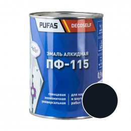 Эмаль ПФ-115 Decoself Pufas черная 0,9кг